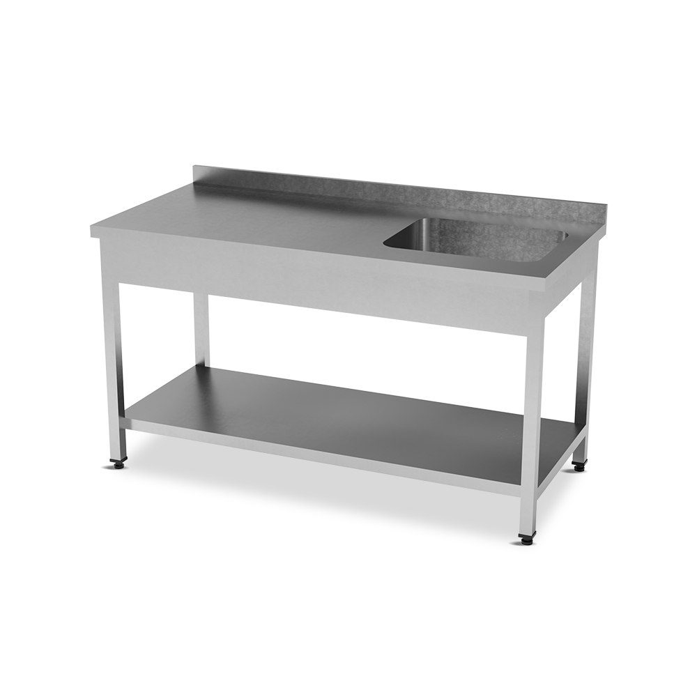 Tek Evyeli Tezgah Taban Raflı 120*60