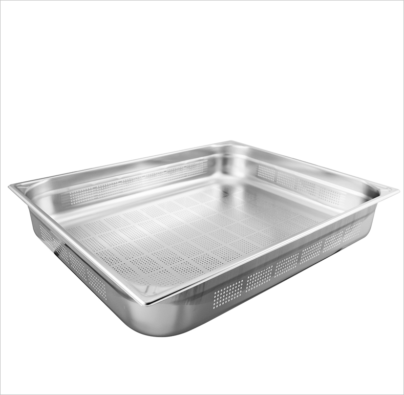 Öztiryakiler Delikli Gastronorm Küvet, Köşe Desenli GNP 2/1×200, 53x65x20 cm